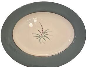 Homer Laughlin Cavalier Eggshell LUPINE Oval Serving Platter 13 1/2 X 11 3/8 In